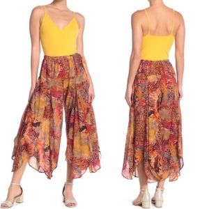 Free People Vibrant Yellow and Multicolor Women's Pants